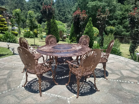 Juego de Jardín Aluminio Fundido 6 Personas