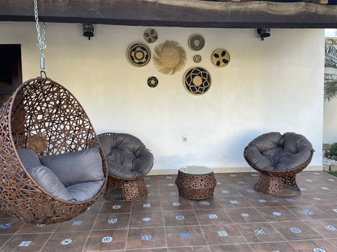 Set Columpio Nido + Papasanes y Mesa barril