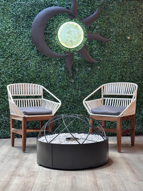 Set silla Huatulco con chimenea Leónidas